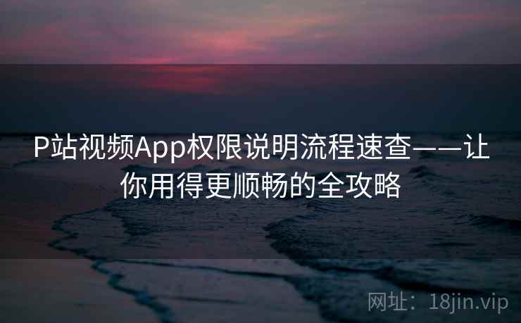 P站视频App权限说明流程速查——让你用得更顺畅的全攻略