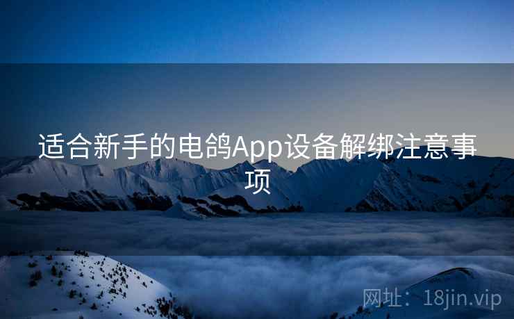 适合新手的电鸽App设备解绑注意事项